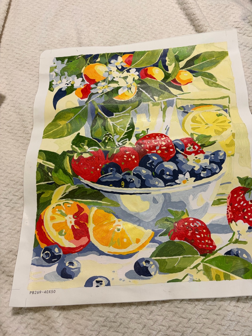 Fruit Bowl Print with Strawberries, Blueberries & Citrus